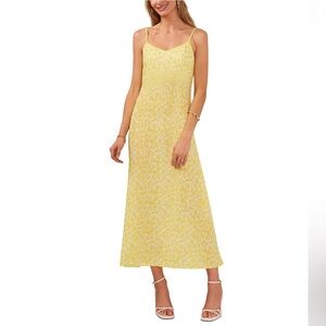 NWT Vince Camuto Women's Printed V-Neck Spaghetti-Strap Midi Dress Size XL